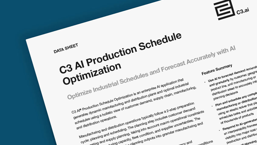 C3 AI Production Schedule Optimization